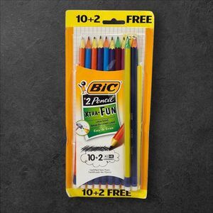 BIC Xtra-Fun #2 Pencils 10+2 Pack Sealed 2016 Made in France Color Barrels